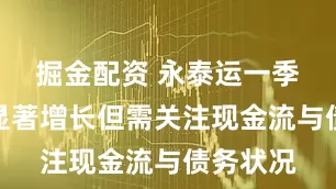 掘金配资 永泰运一季度营收显著增长但需关注现金流与债务状况