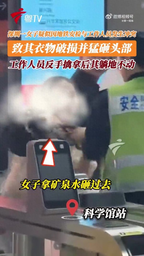 乐融配 女子追打地铁安检员被行拘